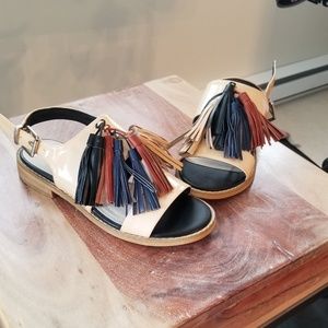 Saks Fifth Avenue Nude Patent Sandals - US size 7